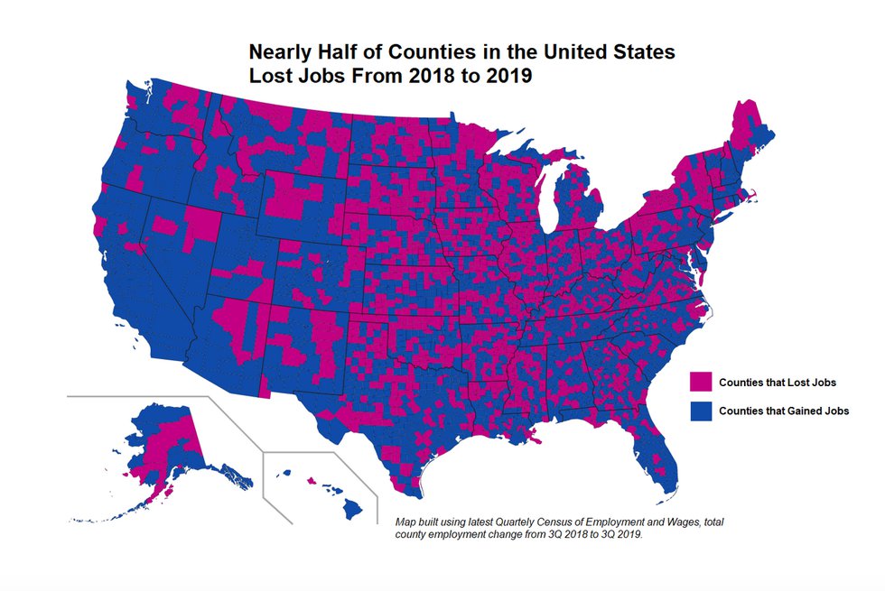 Half Of U.S. Counties Were Losing Jobs Long Before COVID-19 ...